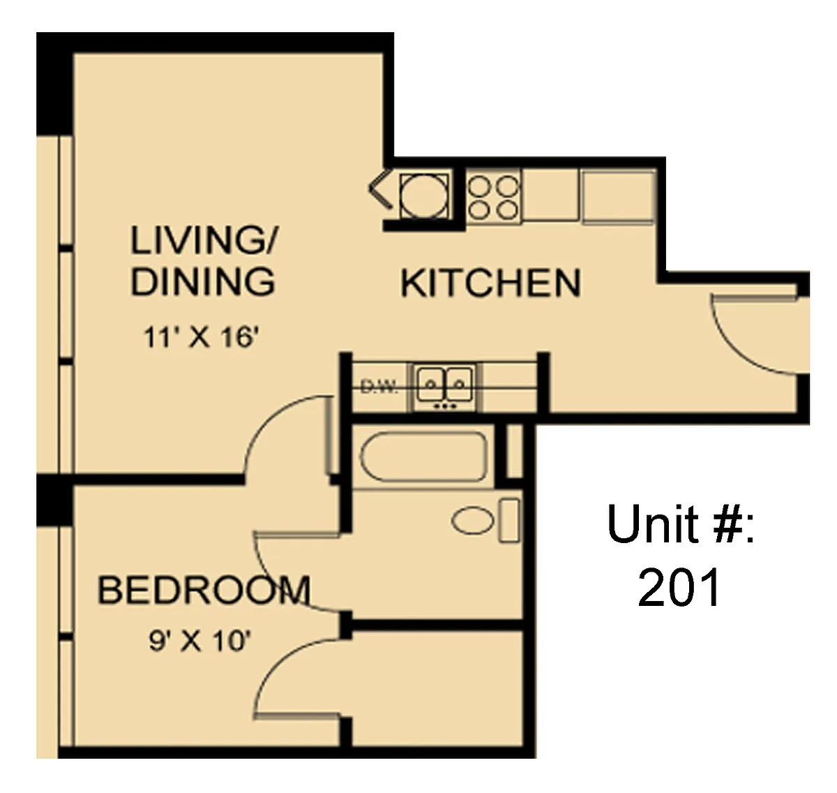 Floor plan Berry`s: 1 Bedroom