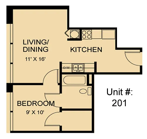 Floor plan Berry`s: 1 Bedroom