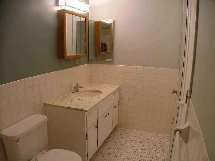 Vanity and bath floor