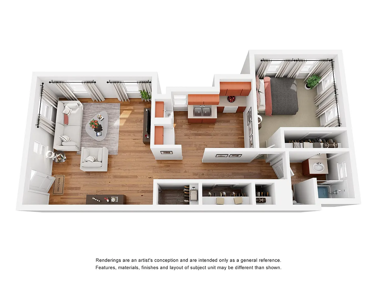 Floor plan 1x1E