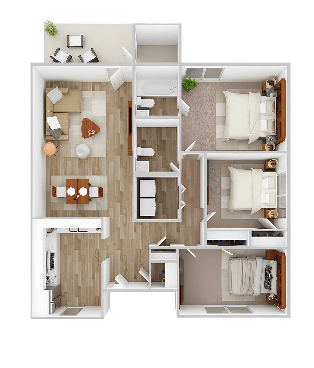 Floor plan 3 Bed 1.5 Bath