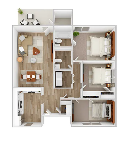 Floor plan 3 Bed 1.5 Bath
