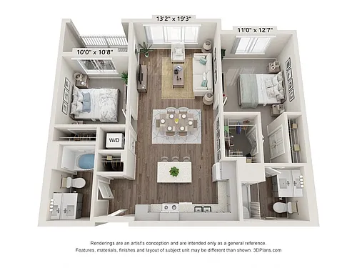 Floor plan Two Bedroom B1