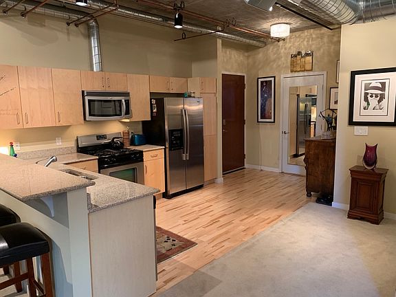 Kitchen with maple cabinets