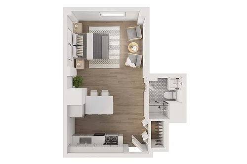 Floor plan Studio Sunset/City View (C)