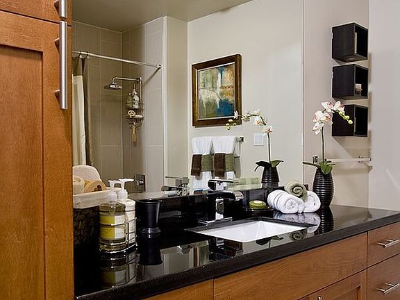 Photo of model home bathroom