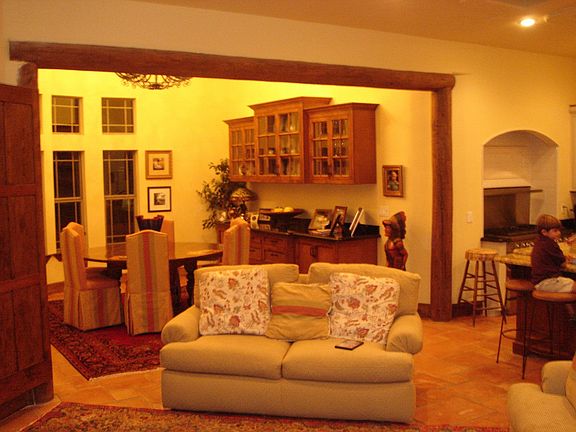 family room and kitchen area