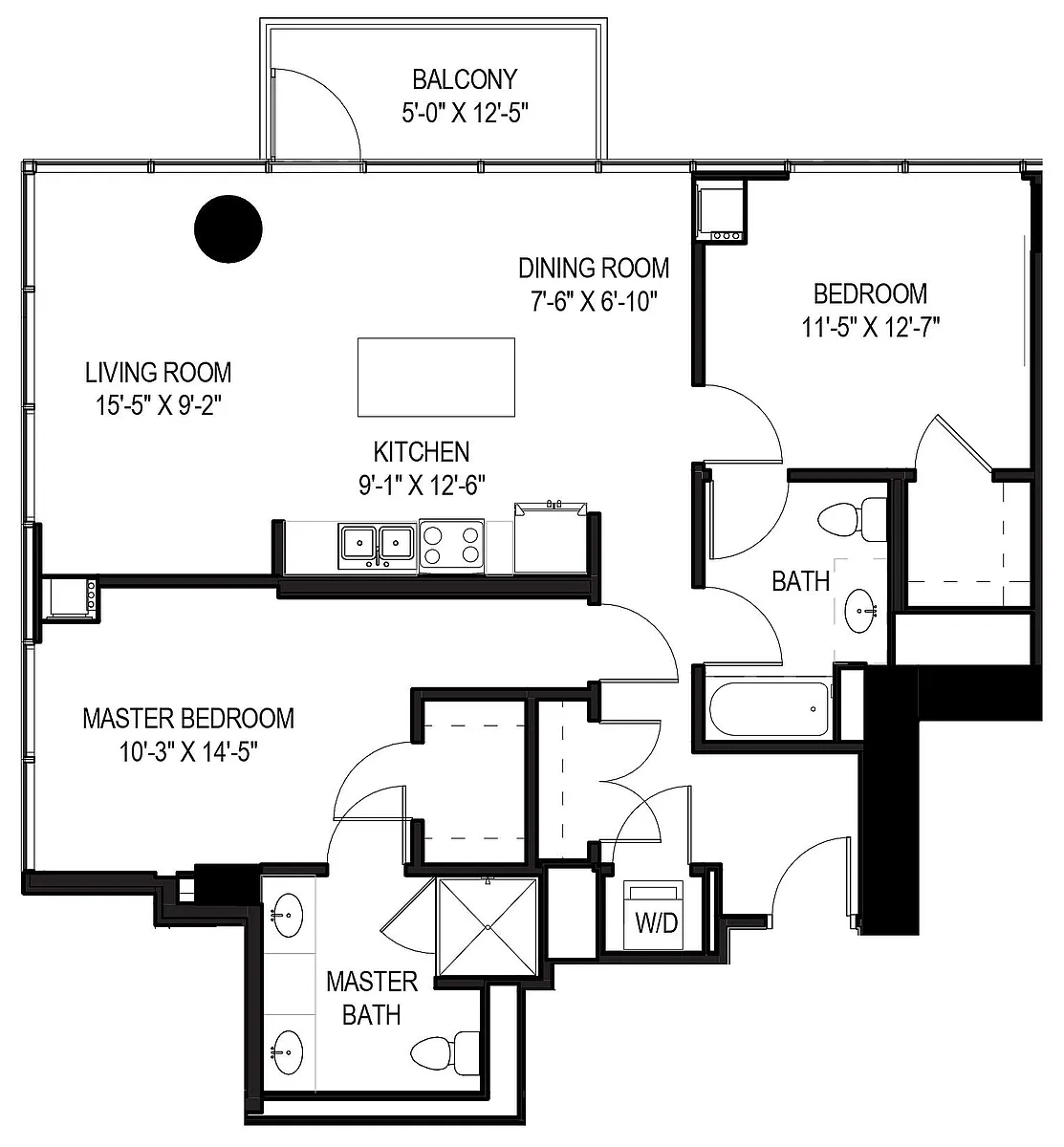 Floor plan 2 Bed/2 Bath-01