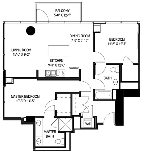 Floor plan 2 Bed/2 Bath-01
