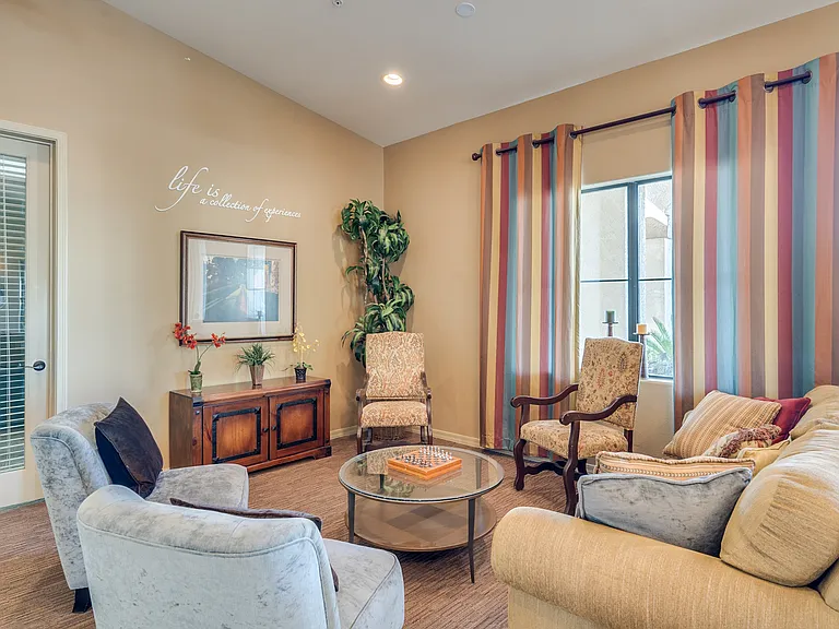 The spacious community clubhouse is available for private event rentals and features a convenient kitchen.