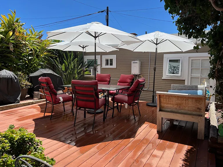 Shared outdoor patio area