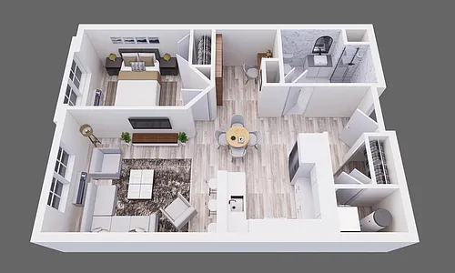 Floor plan The Easton 1 Bed with Den