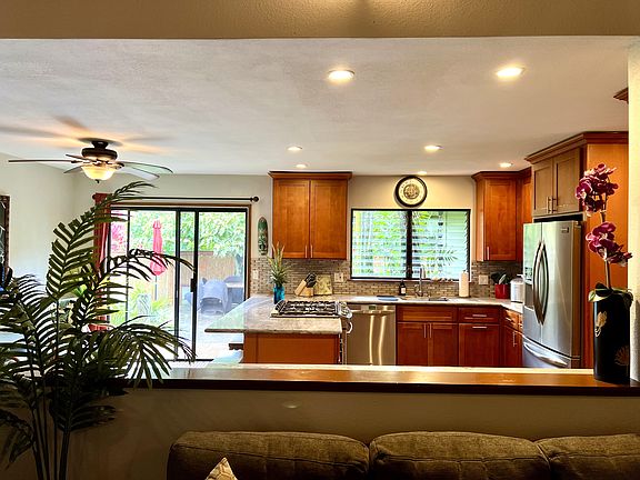 Pony wall between living room & kitchen.