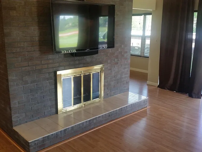 Wood burning fireplace