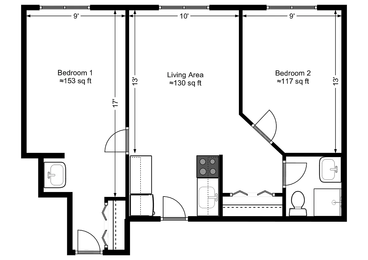 Floor plan 2 Bedroom Updated