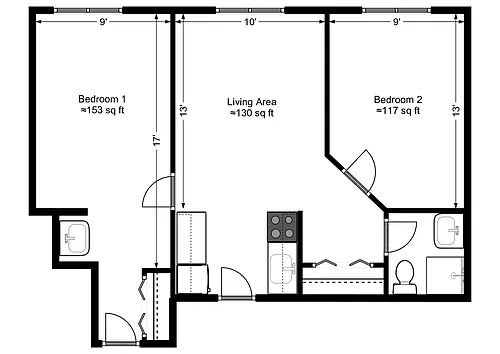 Floor plan 2 Bedroom Updated