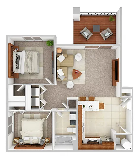 Floor plan 2 Bedroom/1 Bathroom