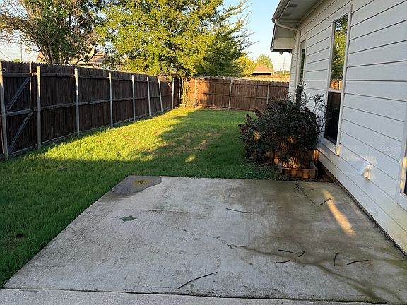 Fenced in backyard.