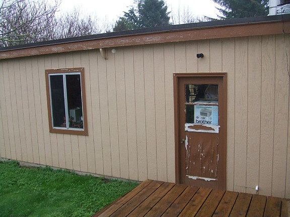 back of garage/shop