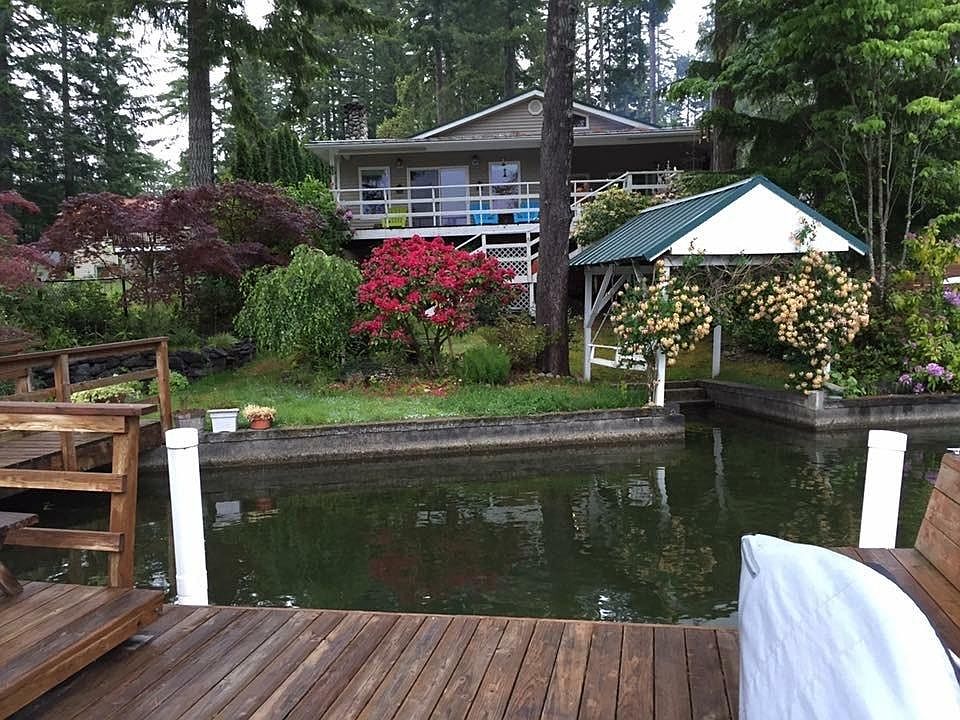 This view of the home is from the dock.