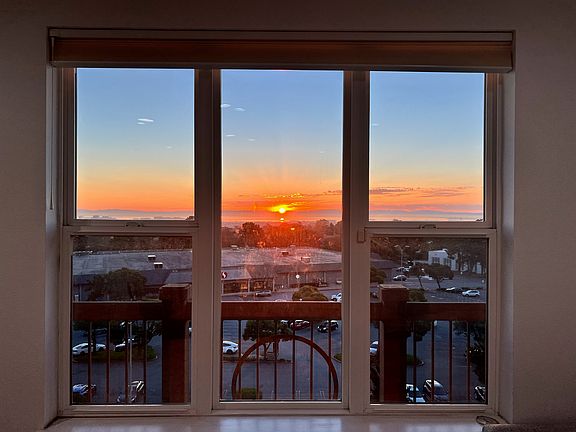 living room view of sunrise