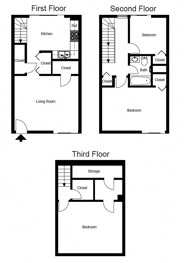 Floor plan Three-Bedroom