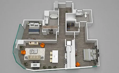 Floor plan Two Bedroom 08/06