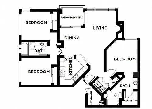 Floor plan Three Bedroom