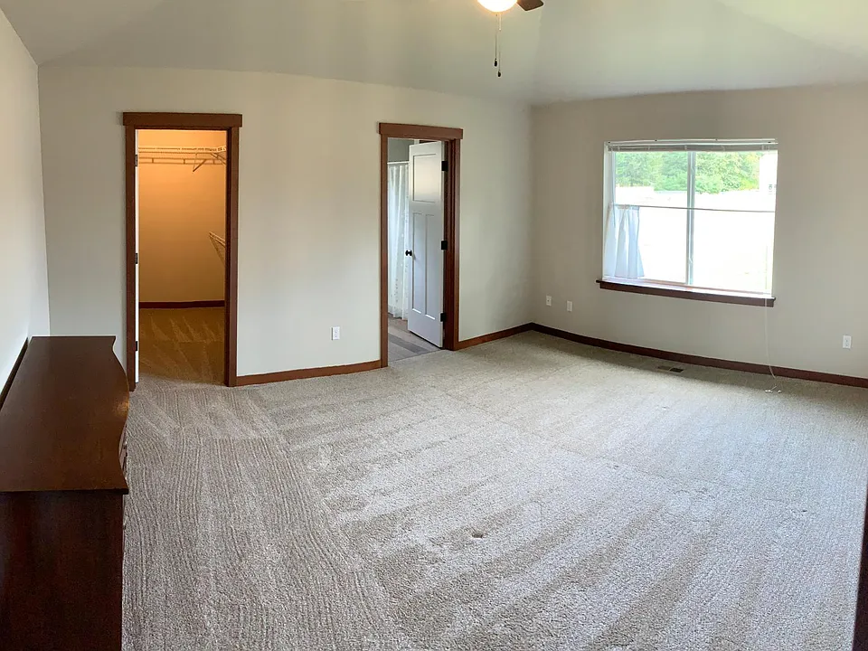 Master bedroom with walk-in closet and master bathroom.