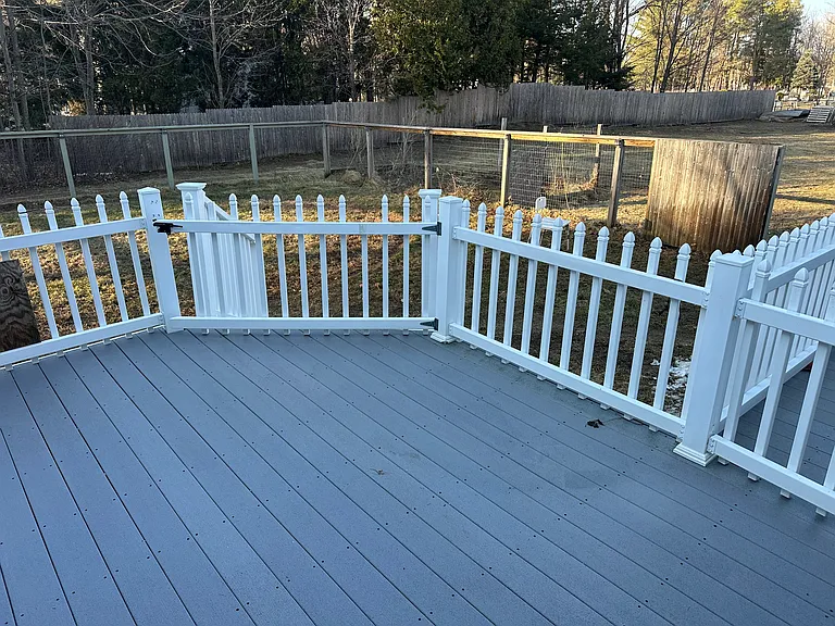 Back deck and dog yard.