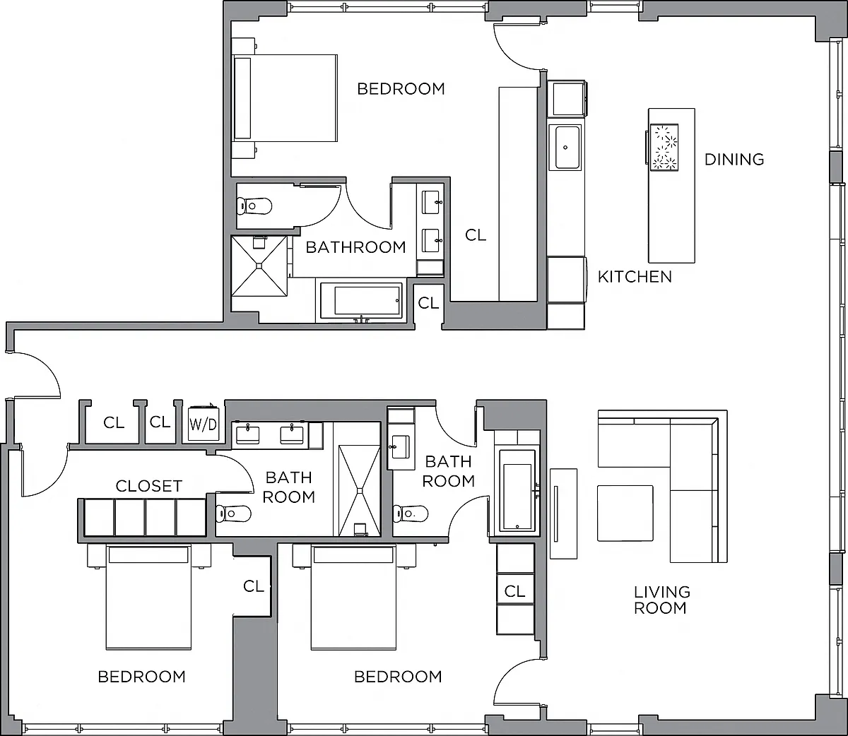 Floor plan 3 Bed/3 Bath-2600