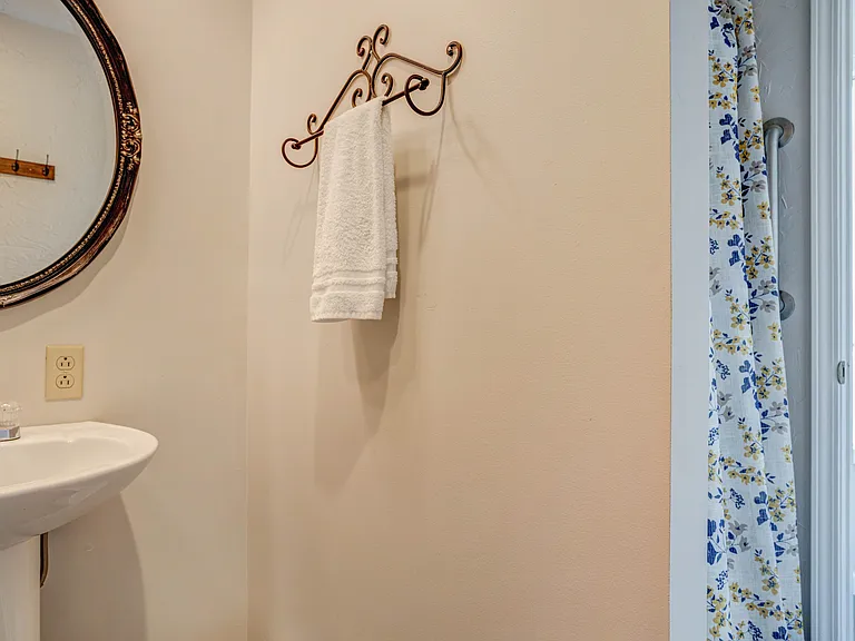 Lower level bathroom with shower