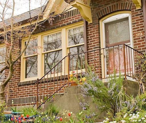 front porch and door - April