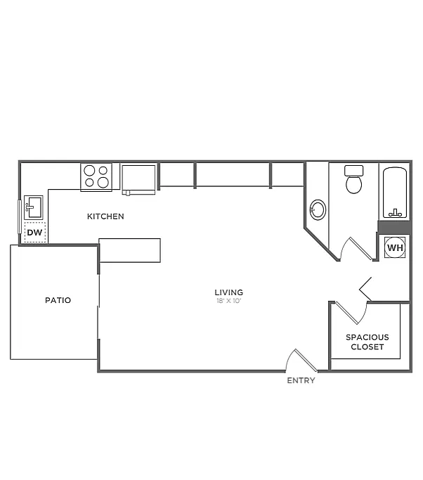 Floor plan Studio (475 SF)
