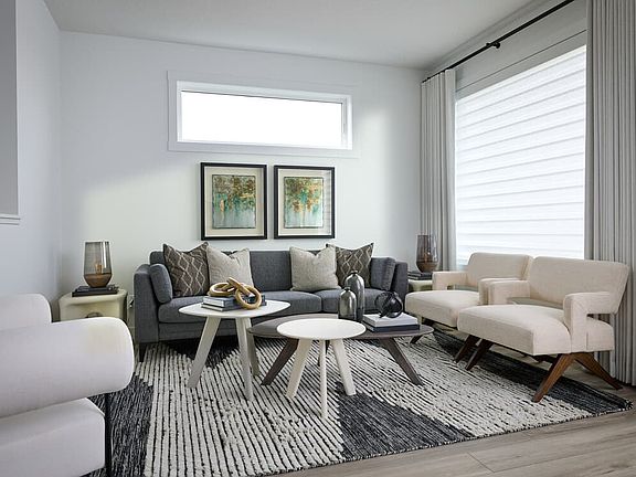 A photo of the great room of the Oak show home by Brookfield Residential