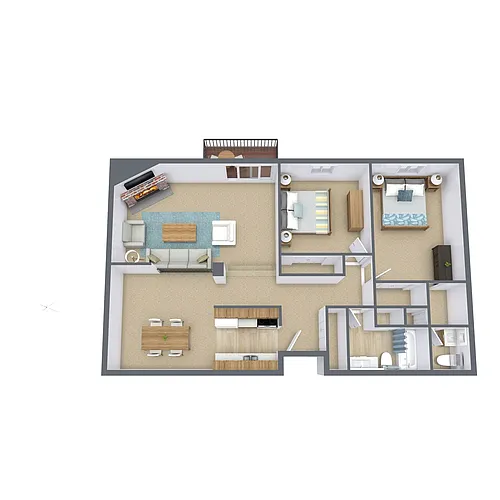 Floor plan Two Bedroom 215B