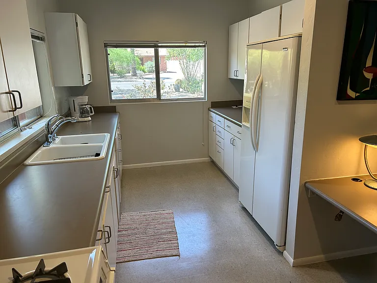 View of kitchen from the hallway.