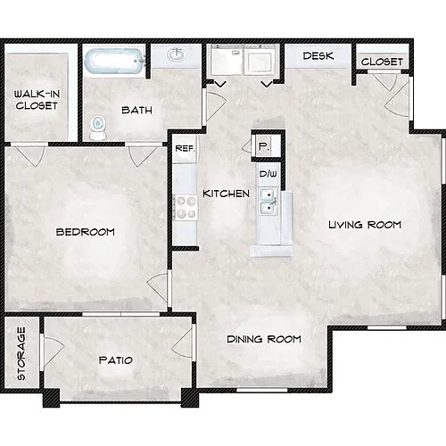 Floor plan A1 One Bedroom