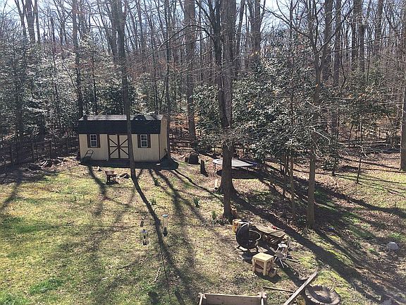Back yard with large shed
