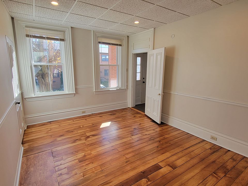 Bedroom, wood floors newly refinished