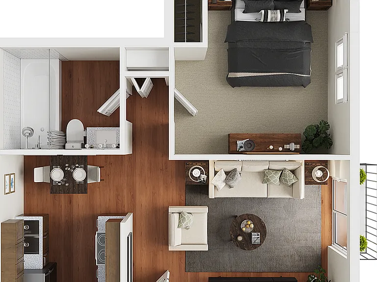 1 BR x 1 BA - A Floorplan - Classic 1 BR x 1 BA - A Floorplan - Classic