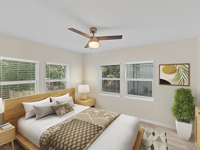 Bedroom 4. This image shows a virtually furnished space. Bedrooms come unfurnished.