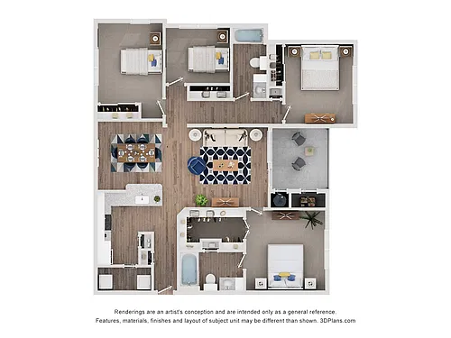 Floor plan Four Bedroom - Neuces