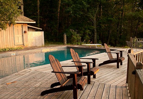 Pool and deck are very private.