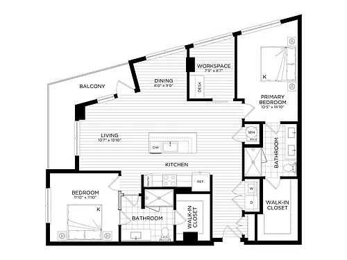 Floor plan 2 Bed/2 Bath-B4