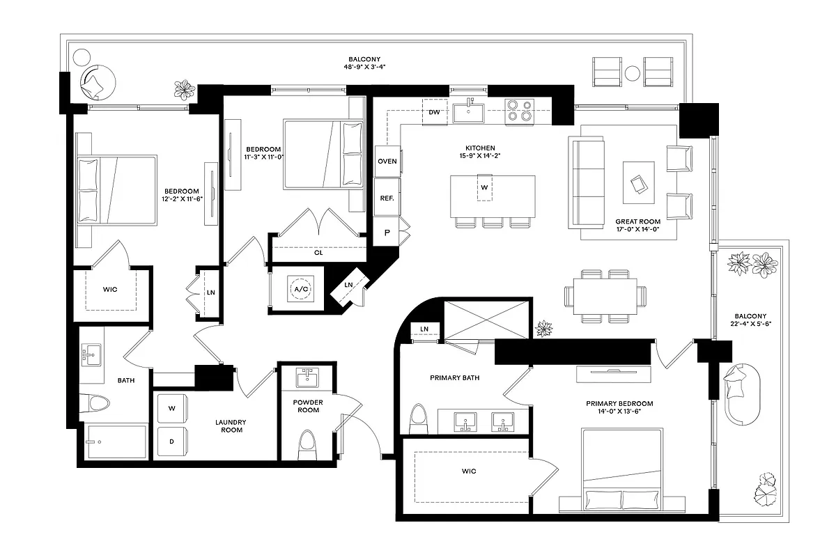 Floor plan 3 Bed/2.5 Bath-C2a