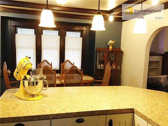 View of dining room from kitchen