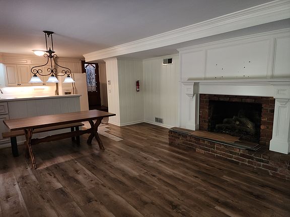 Cozy family room opens to kitchen