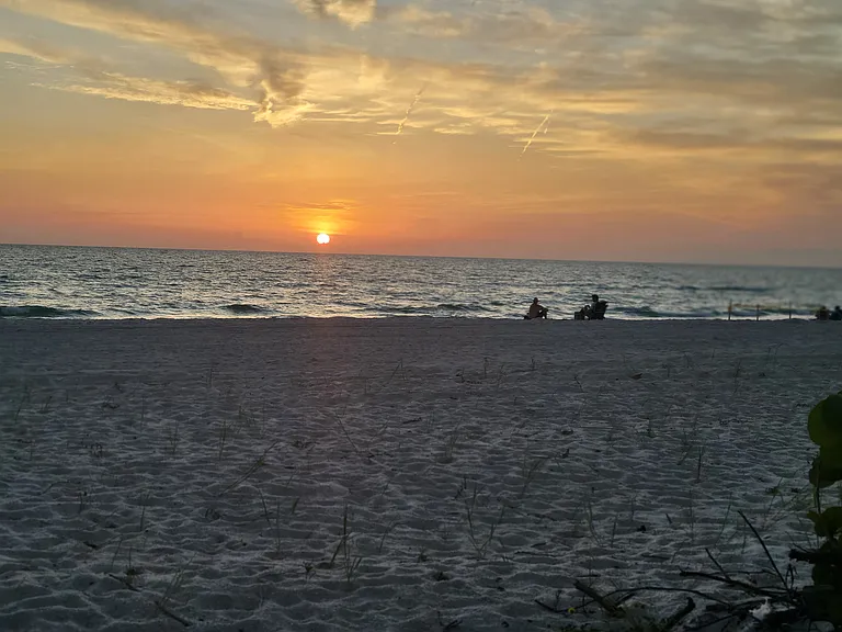 The beach park at sunset.