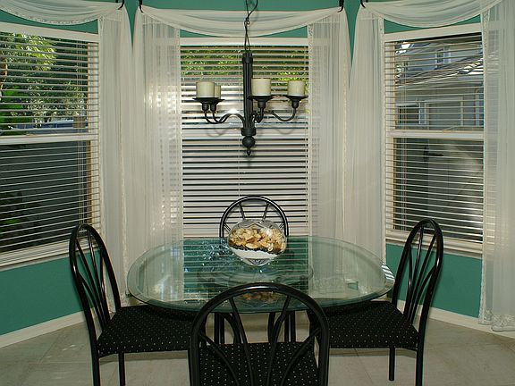 Dining area with peaceful views.